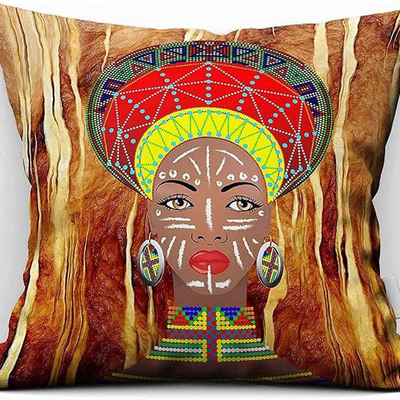 African Women Inspired Ronzar Pillow Cover 18x18 Multicolor Afrocentric 18 x 18 - Picture 5 of 5